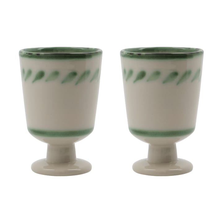 Diva muki jalalla 25 cl 2-pack - Off white-vihreä - House Doctor