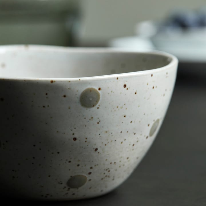 Dots kulho Ø 12 cm, Valkoinen-vihreät pilkut House Doctor