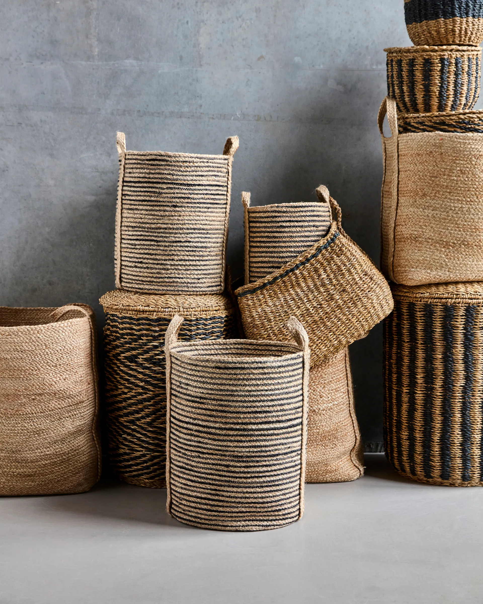 Dungi-säilytyskorit 3 kpl, Musta luonnollinen House Doctor