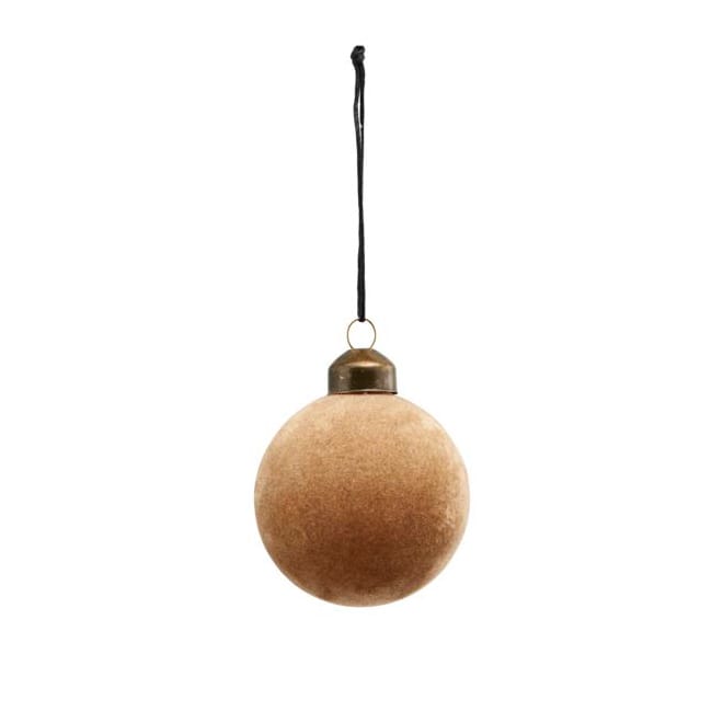Flock joulupallo sametti Ø 5,5 cm - Vaaleanruskea - House Doctor