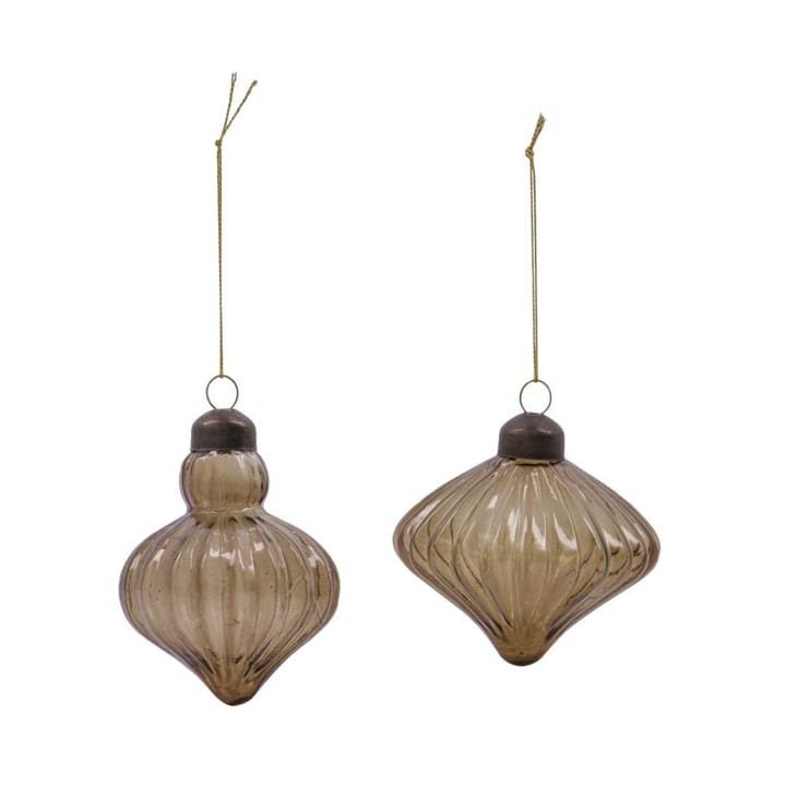 Fluted joulukuulan 6,5 cm, 2 osaa, Amber House Doctor