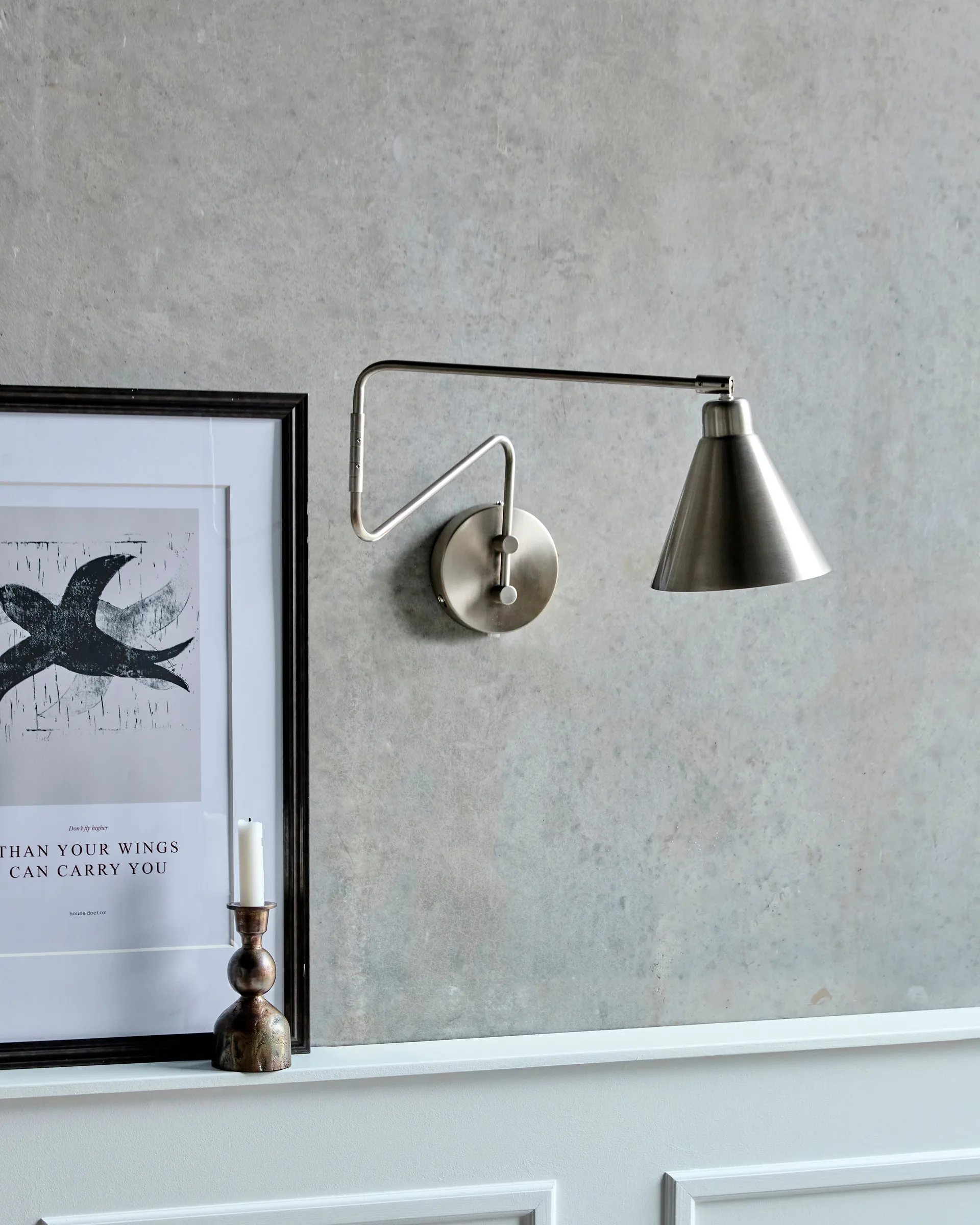 Game seinälamppu harjattu hopea, Iso, 76 cm House Doctor