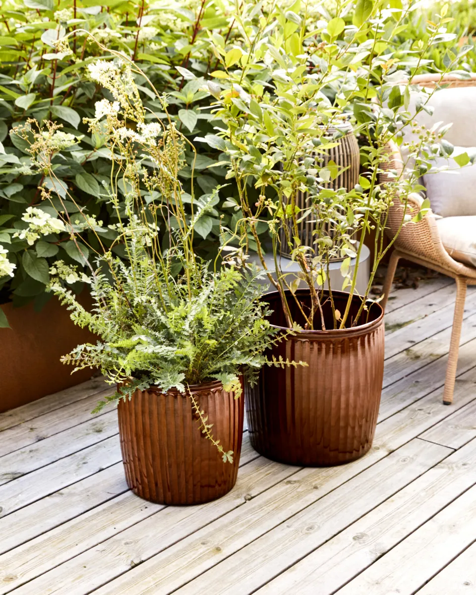 Groove ruukku 2 osaa small, Ruskea House Doctor