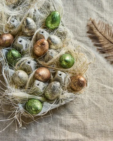 House Doctor egg pääsiäiskoristeet 12 osaa - Vihreä, vaaleanpunainen, luonnonvalkoinen - House Doctor