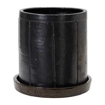 Julian kukkaruukku lautasella Ø22 cm - Ruskea - House Doctor