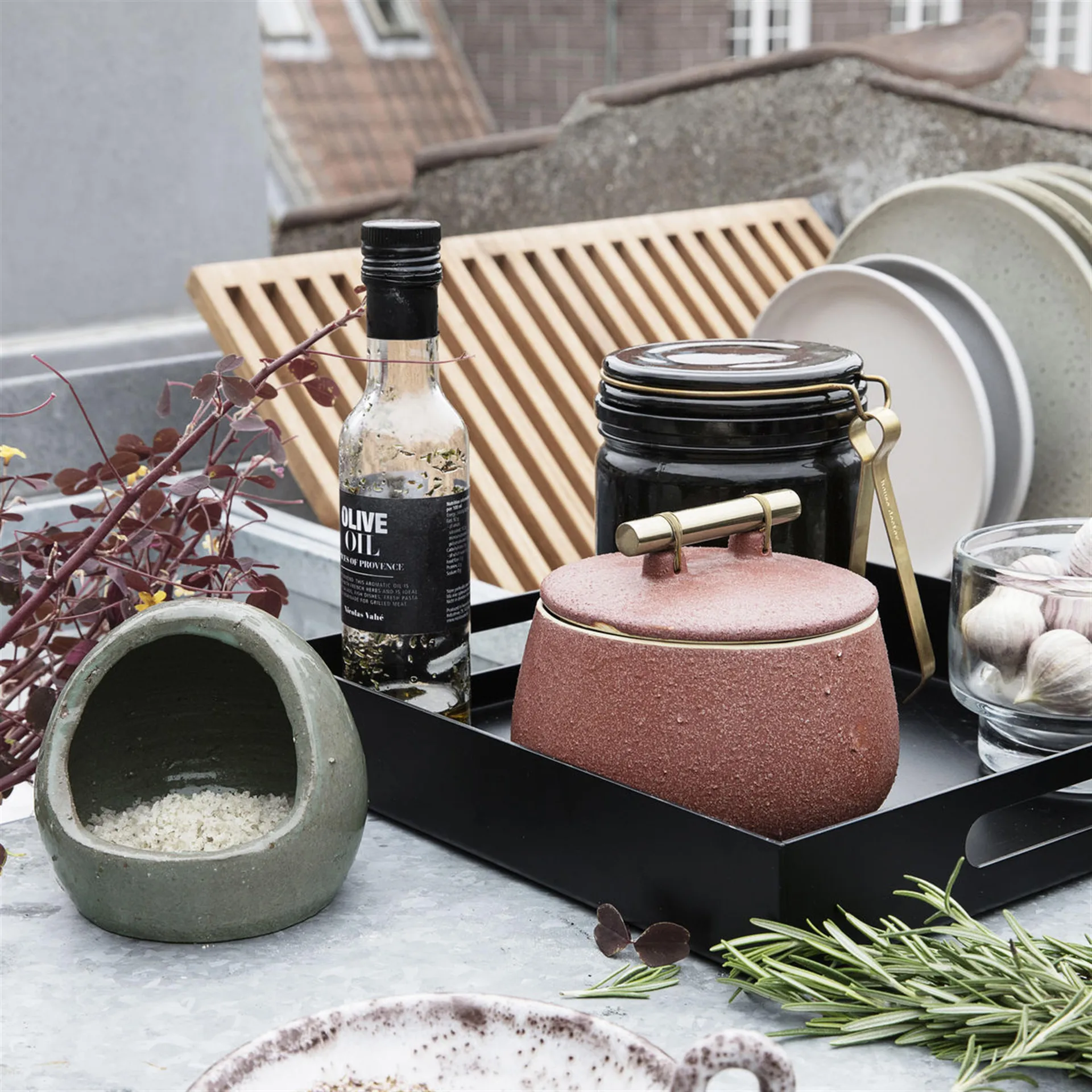 Lake -lautanen harmaa, 15.2 cm House Doctor