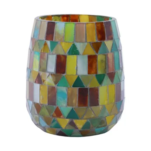 Mosaa tuikkukynttilänjalka 11 cm, Keltavihreä House Doctor