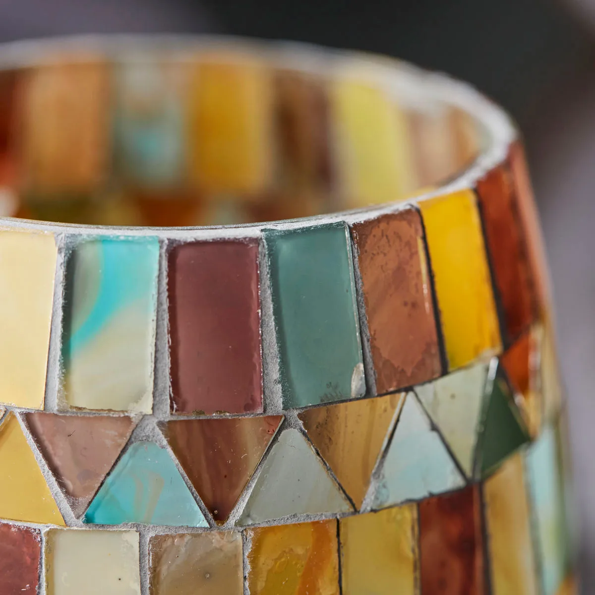 Mosaa tuikkukynttilänjalka 11 cm, Keltavihreä House Doctor