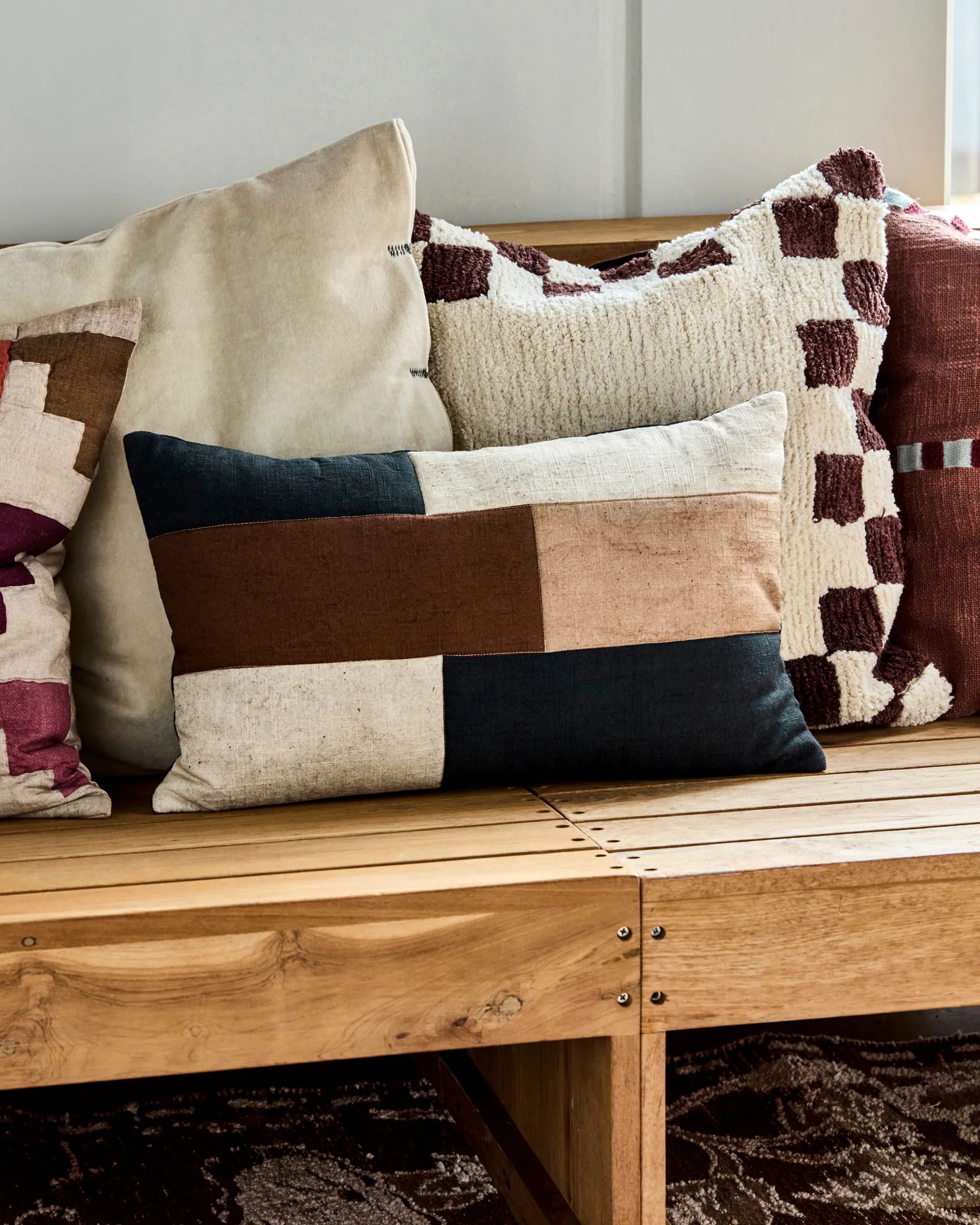 Patch tyynynpäällinen 30x50 cm, Musta hiekka ruskea House Doctor