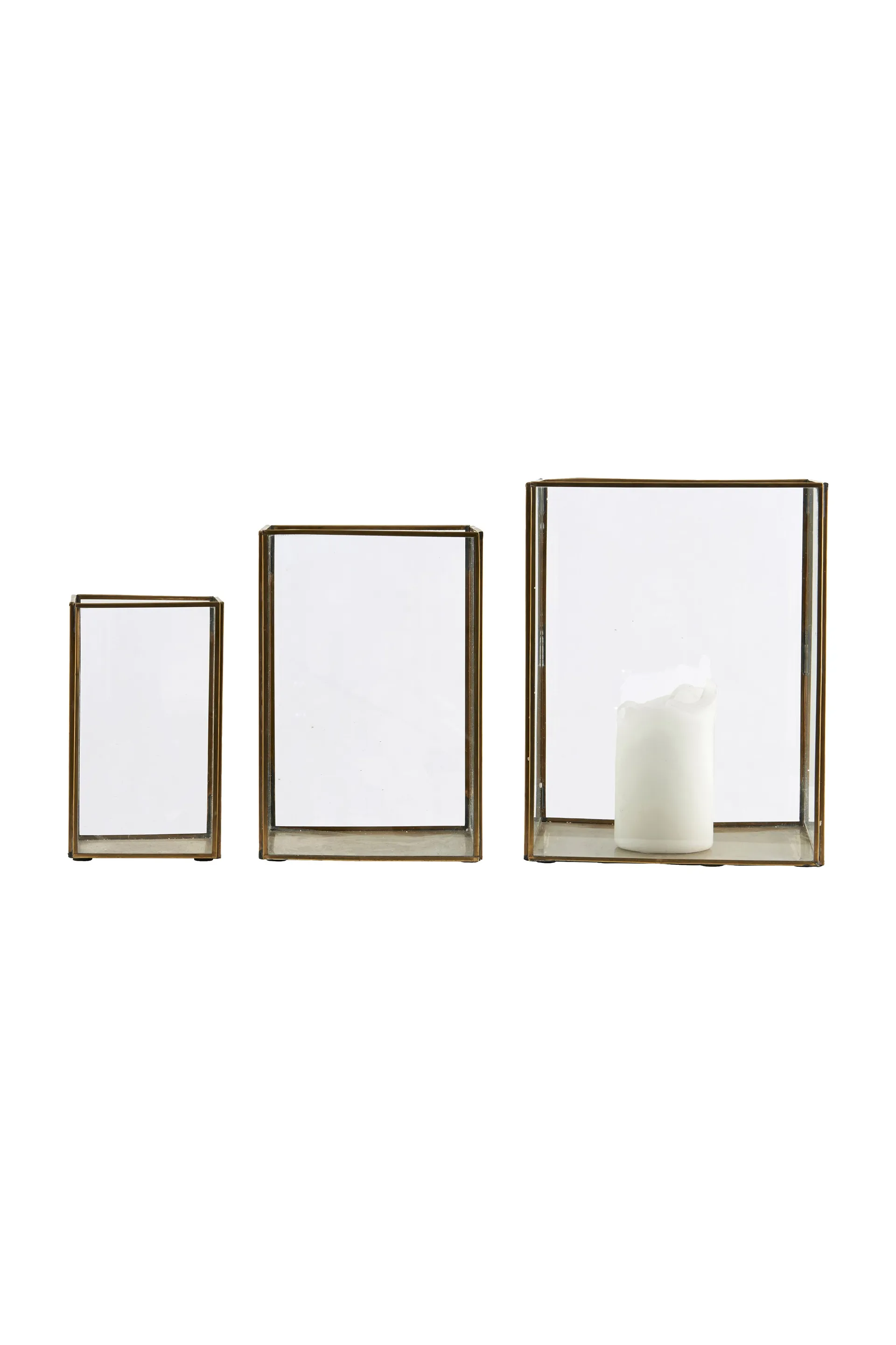 Pillar kynttilälyhtysetti, 3 kpl, Messinki House Doctor