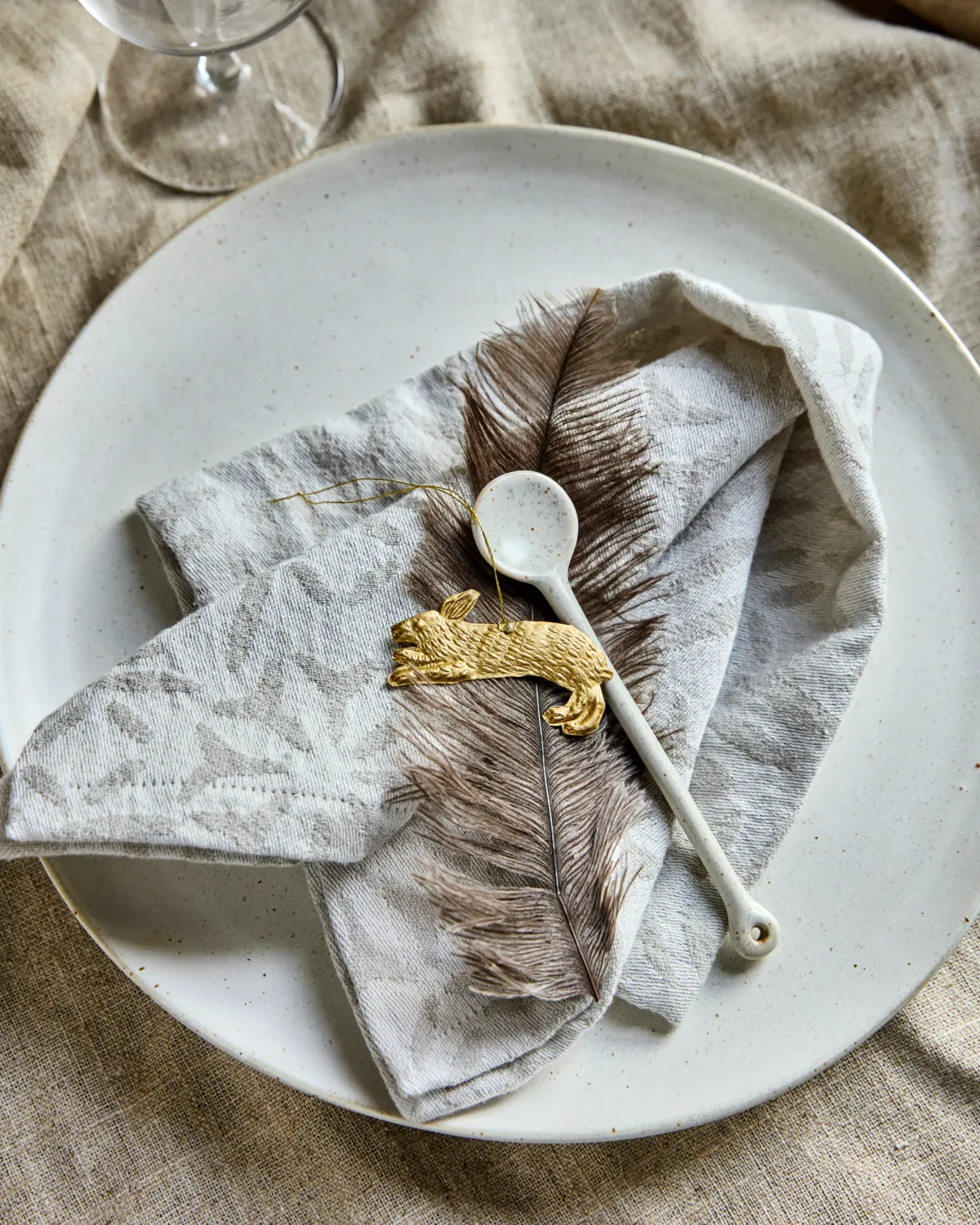 Rabbit pääsiäiskoriste 3-pack, Antiikkimessinki House Doctor