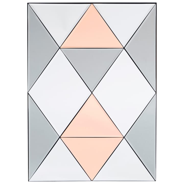 Rhomb peili 50x70 cm - Valkoinen-harmaa-vaaleanpunainen - House Doctor