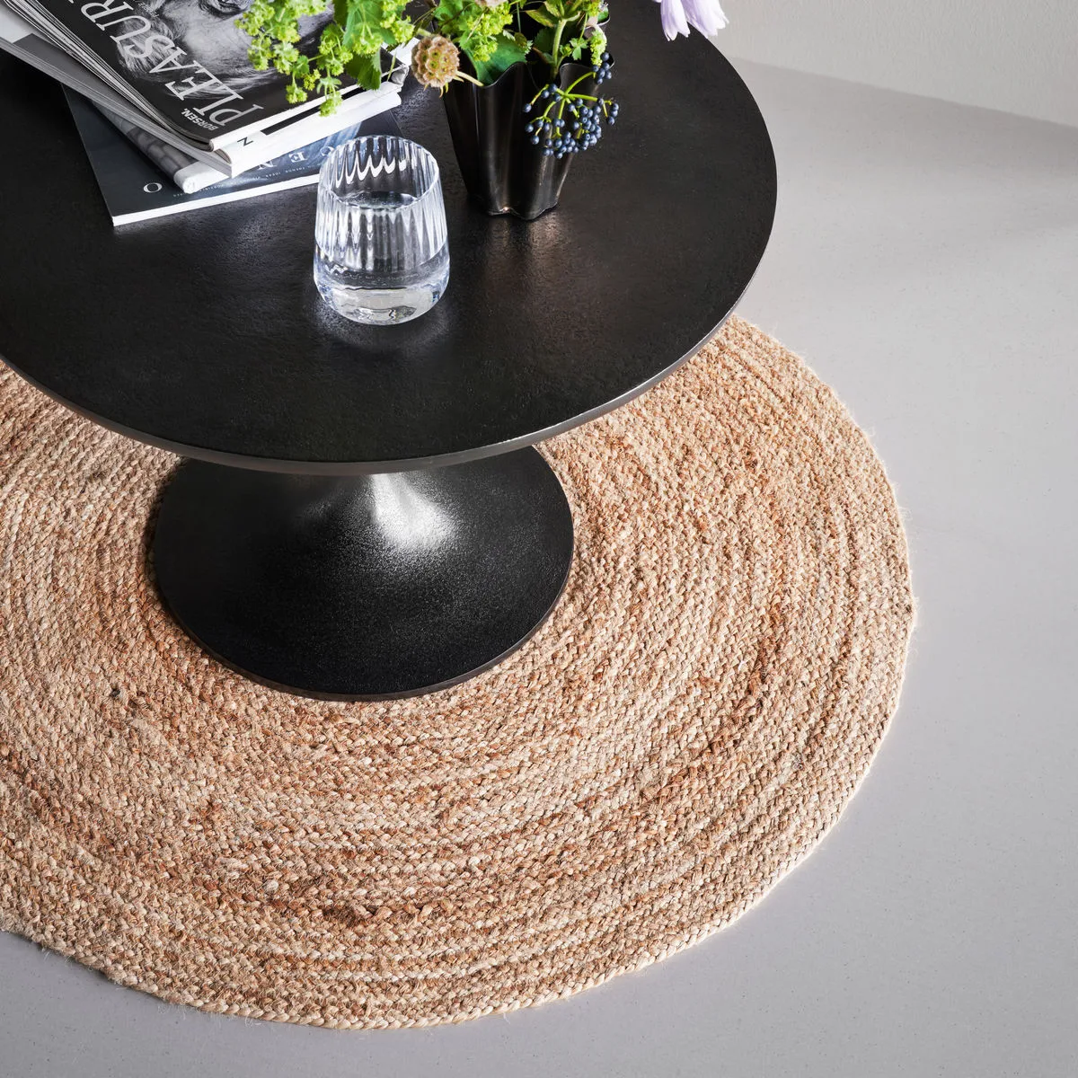 Rugy matto Ø90 cm, Luonnollinen House Doctor