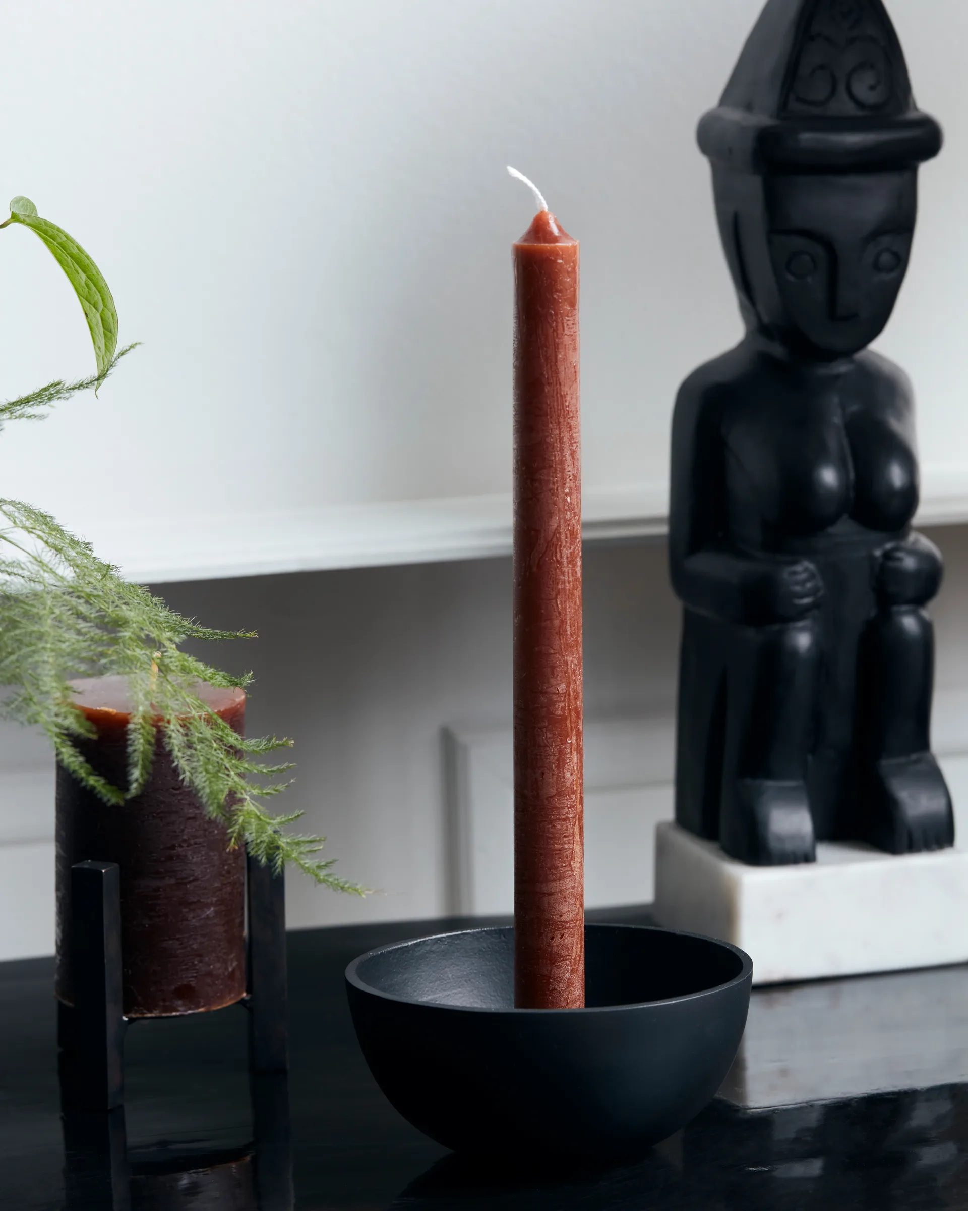 Rustic Wax kynttilä 25 cm 8-pack, Cognac House Doctor