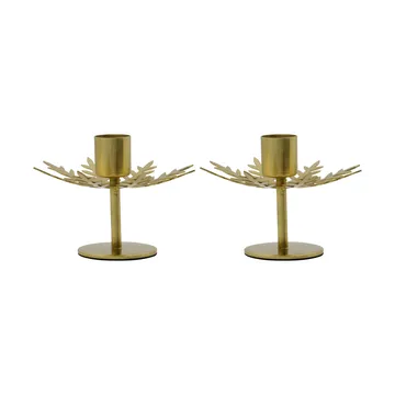 Snowflake kynttilänjalka 2-pack - Antiikki messinginväri - House Doctor