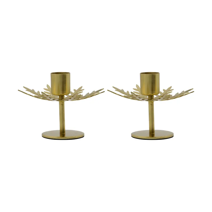 Snowflake kynttilänjalka 2-pack - Antiikki messinginväri - House Doctor