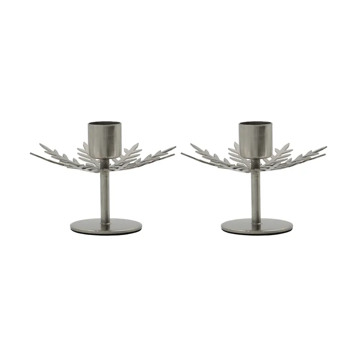 Snowflake kynttilänjalka 2-pack - Hopea viimeistely - House Doctor