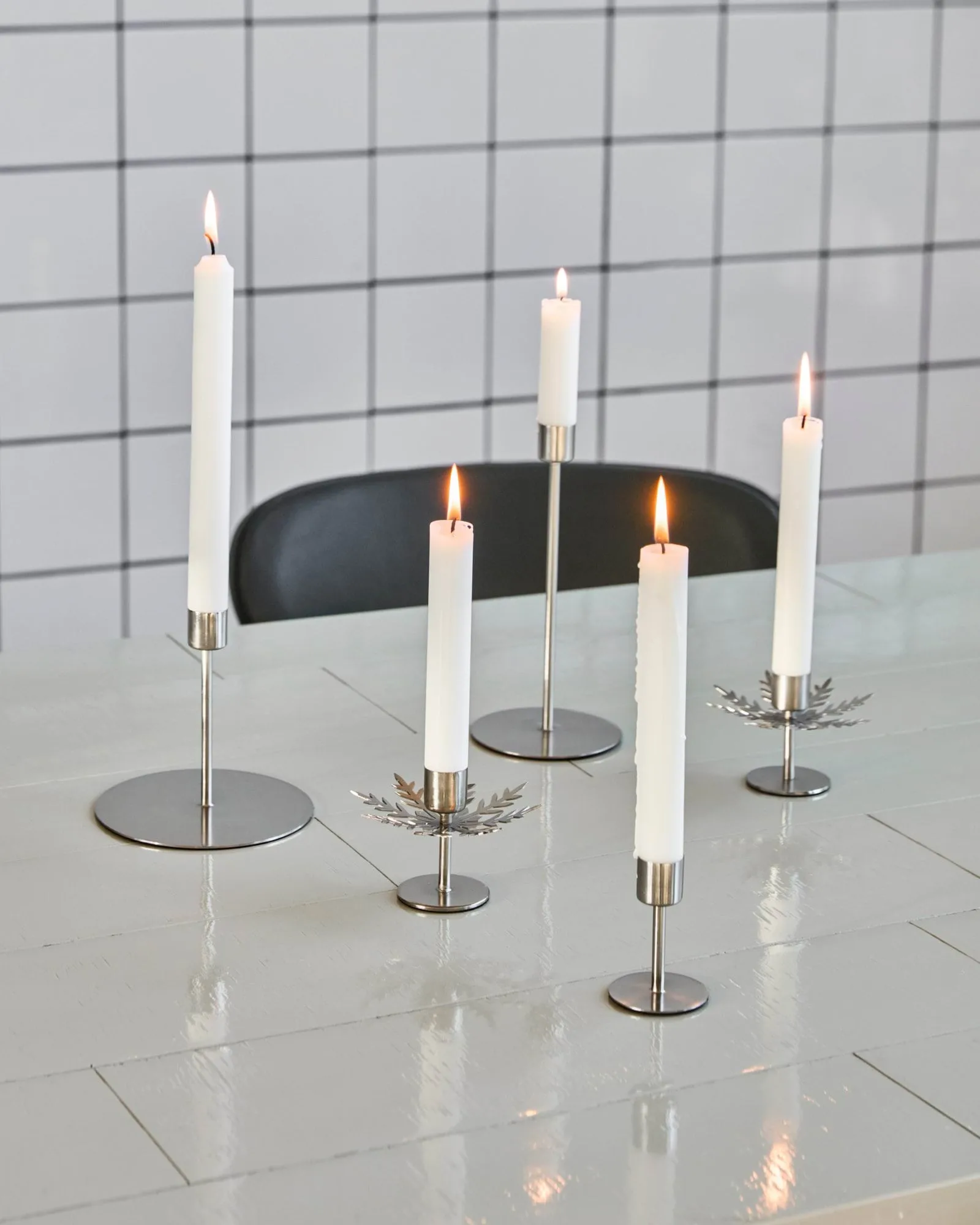 Snowflake kynttilänjalka 2-pack, Hopea viimeistely House Doctor