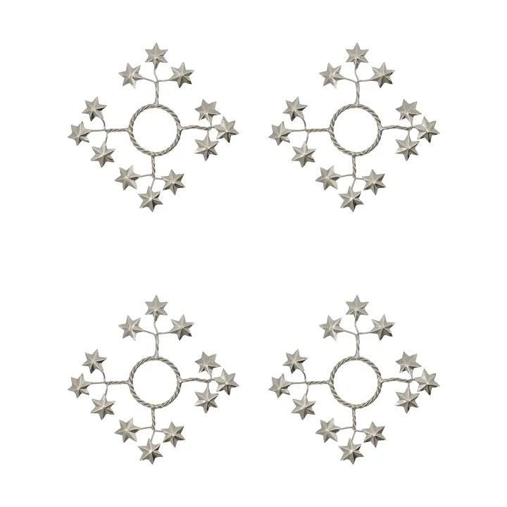 Star kynttilämansetti 4-pack - Hopea - House Doctor
