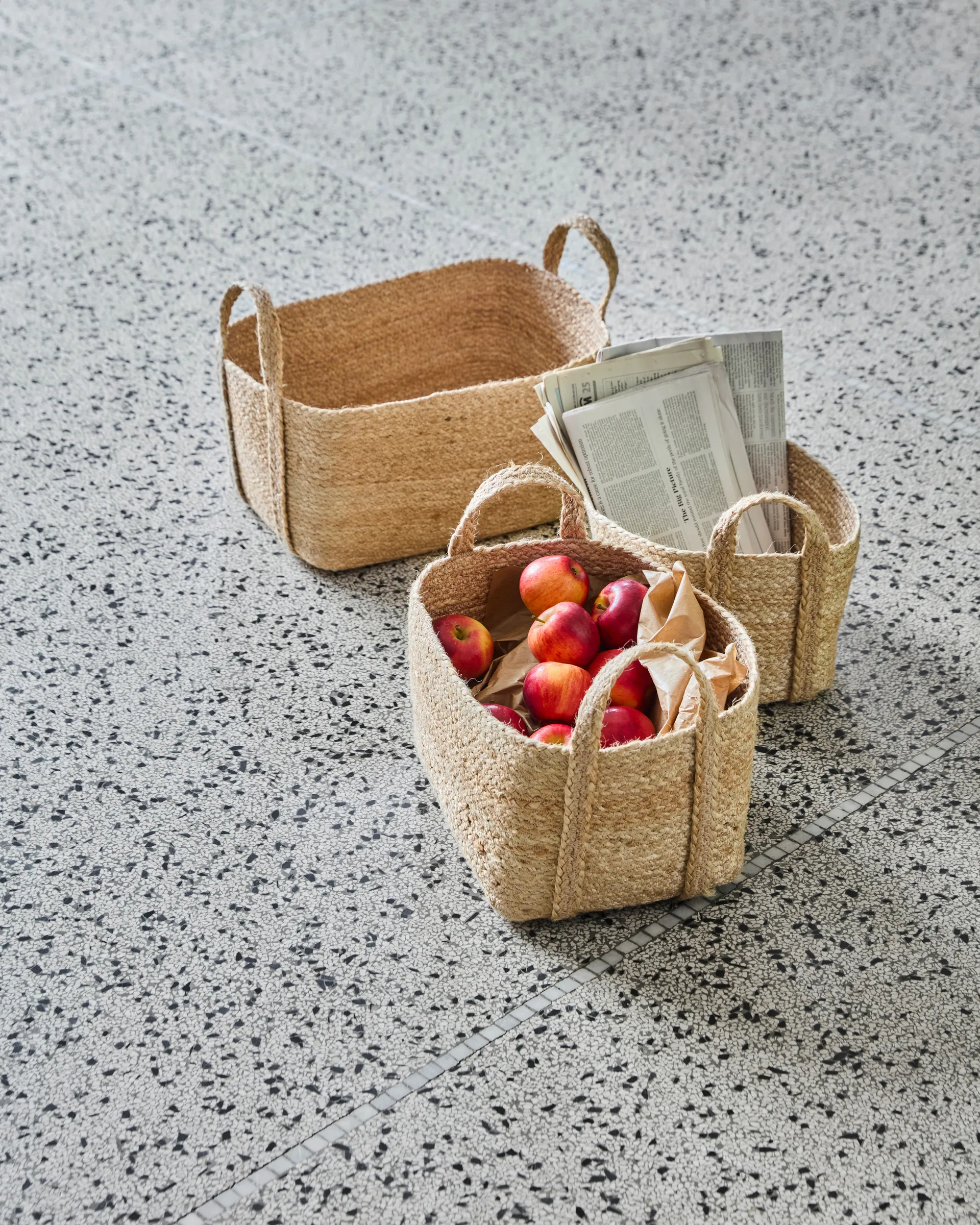 Stella säilytyskori matala 3 osaa, Luonnonväri House Doctor