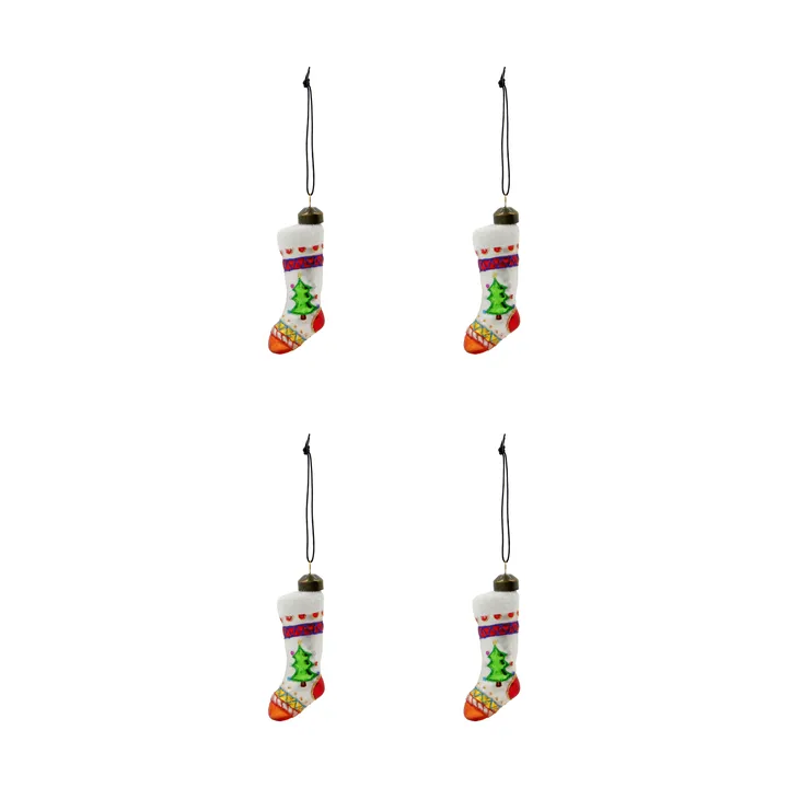 Stok joulusukka joulukoriste 4-pack - Punainen, valkoinen - House Doctor