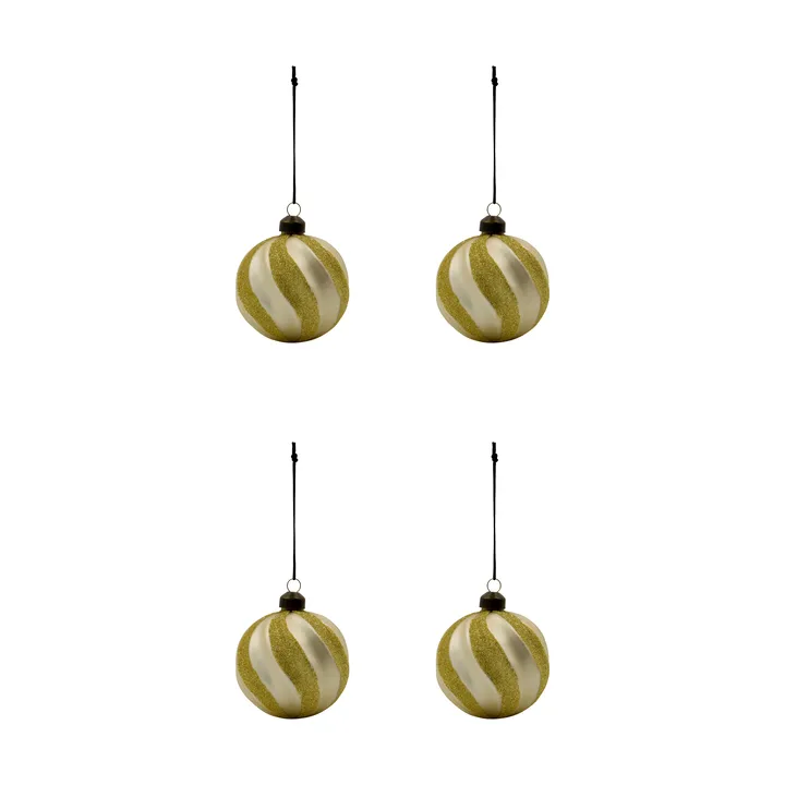 Swirl joulukuusenkoriste 4-pack - Samppanjakulta - House Doctor