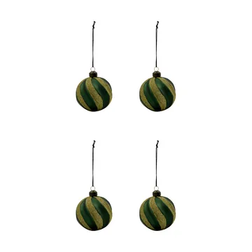 Swirl joulukuusenkoriste 4-pack - Vihreä kulta - House Doctor