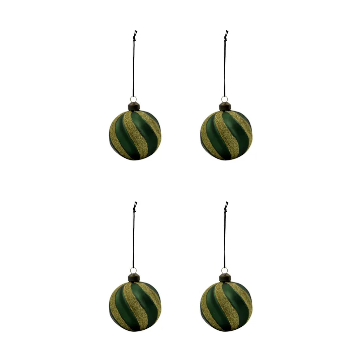 Swirl joulukuusenkoriste 4-pack - Vihreä kulta - House Doctor