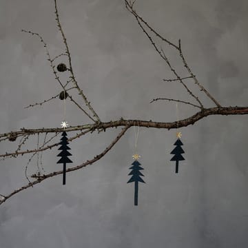 Tree with Star -joulukoriste 3-pakkaus - Musta - House Doctor