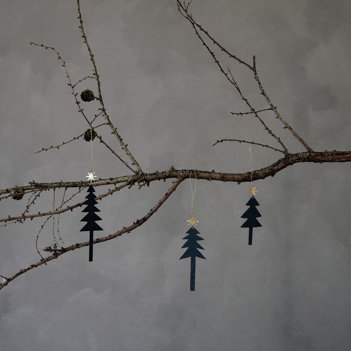 Tree with Star -joulukoriste 3-pakkaus, Musta House Doctor