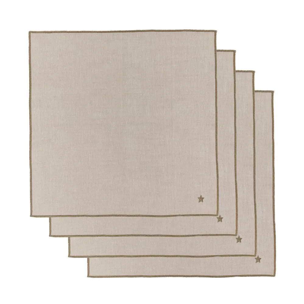 Twinkle kangaslautasliina 40 x 40 cm 4-pakkaus, Taupe House Doctor