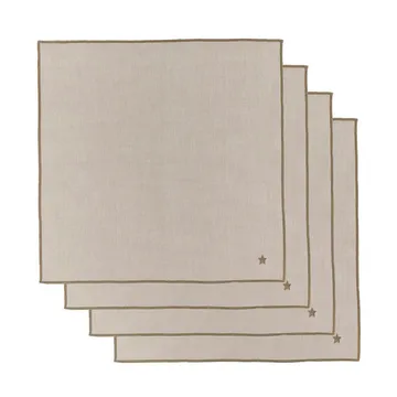 Twinkle kangaslautasliina 40 x 40 cm 4-pakkaus - Taupe - House Doctor