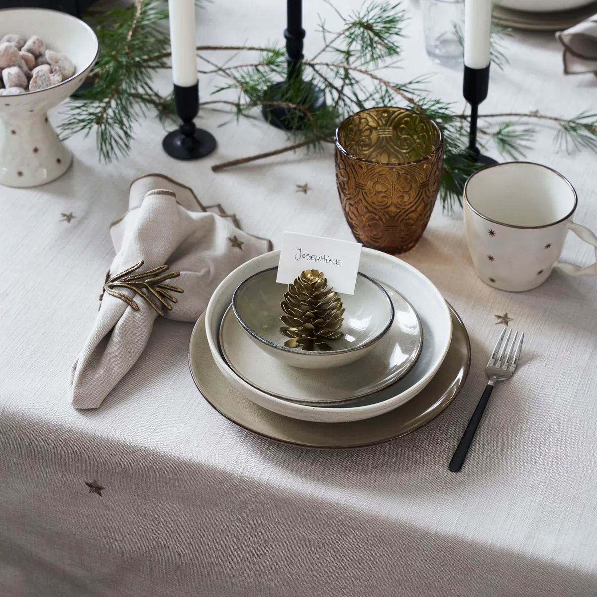 Twinkle pöytäliina 140x240 cm, Taupe House Doctor