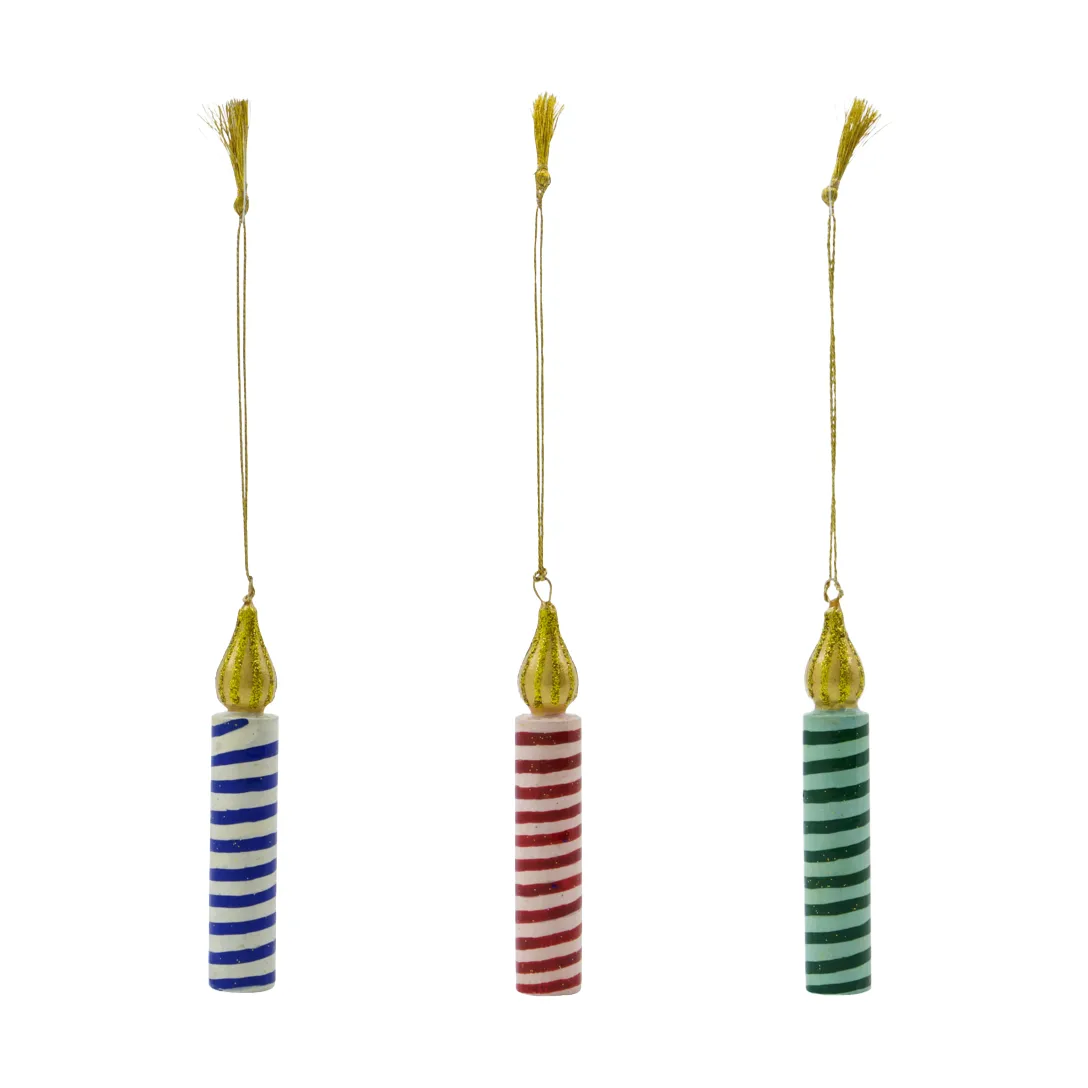 House Doctor Vaalea koriste-riipus 3 osaa Vihreä-pinkki-sininen