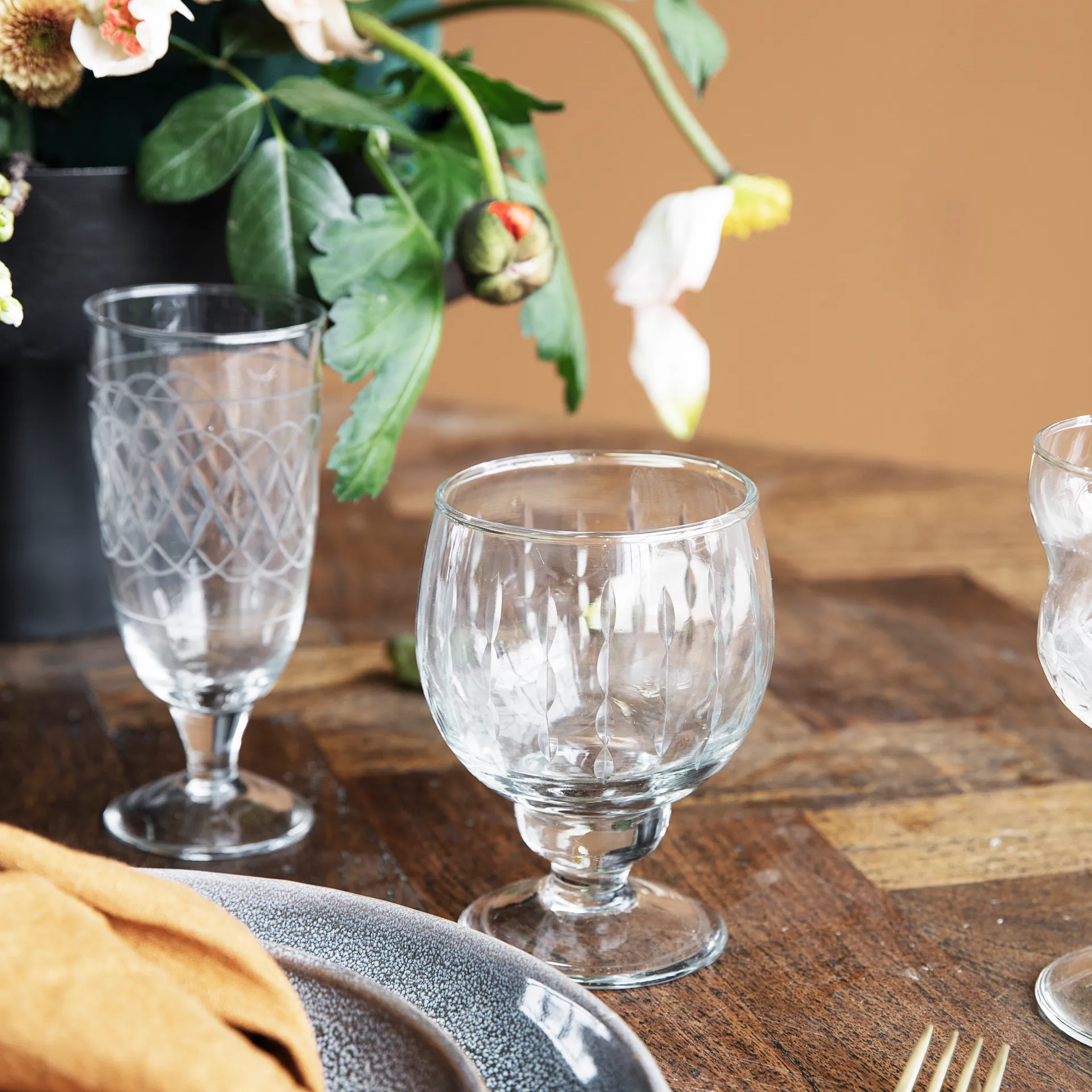 Vintage valkoviinilasi, kirkas House Doctor