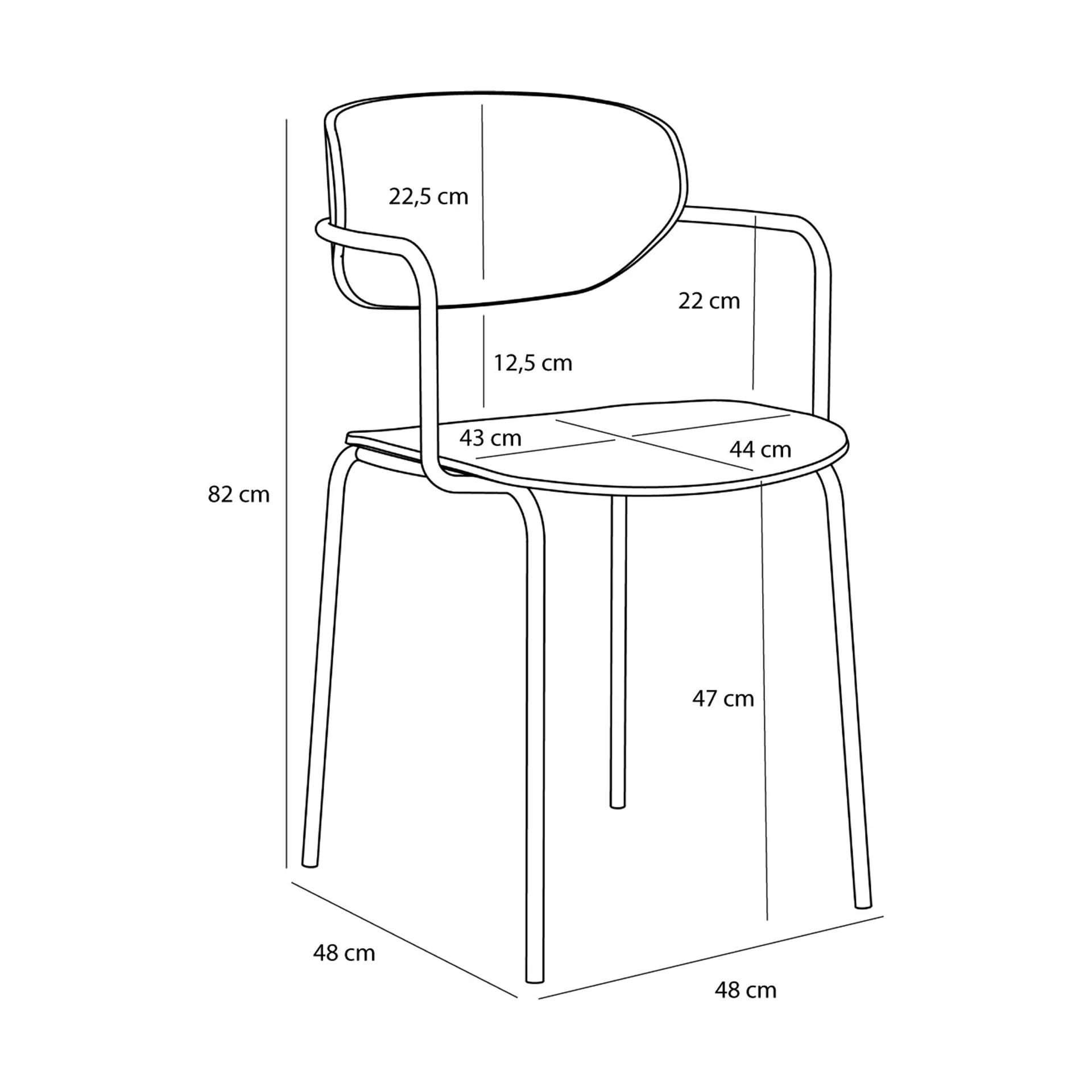 Arch tuoli, Vaaleanharmaa Hübsch Interior
