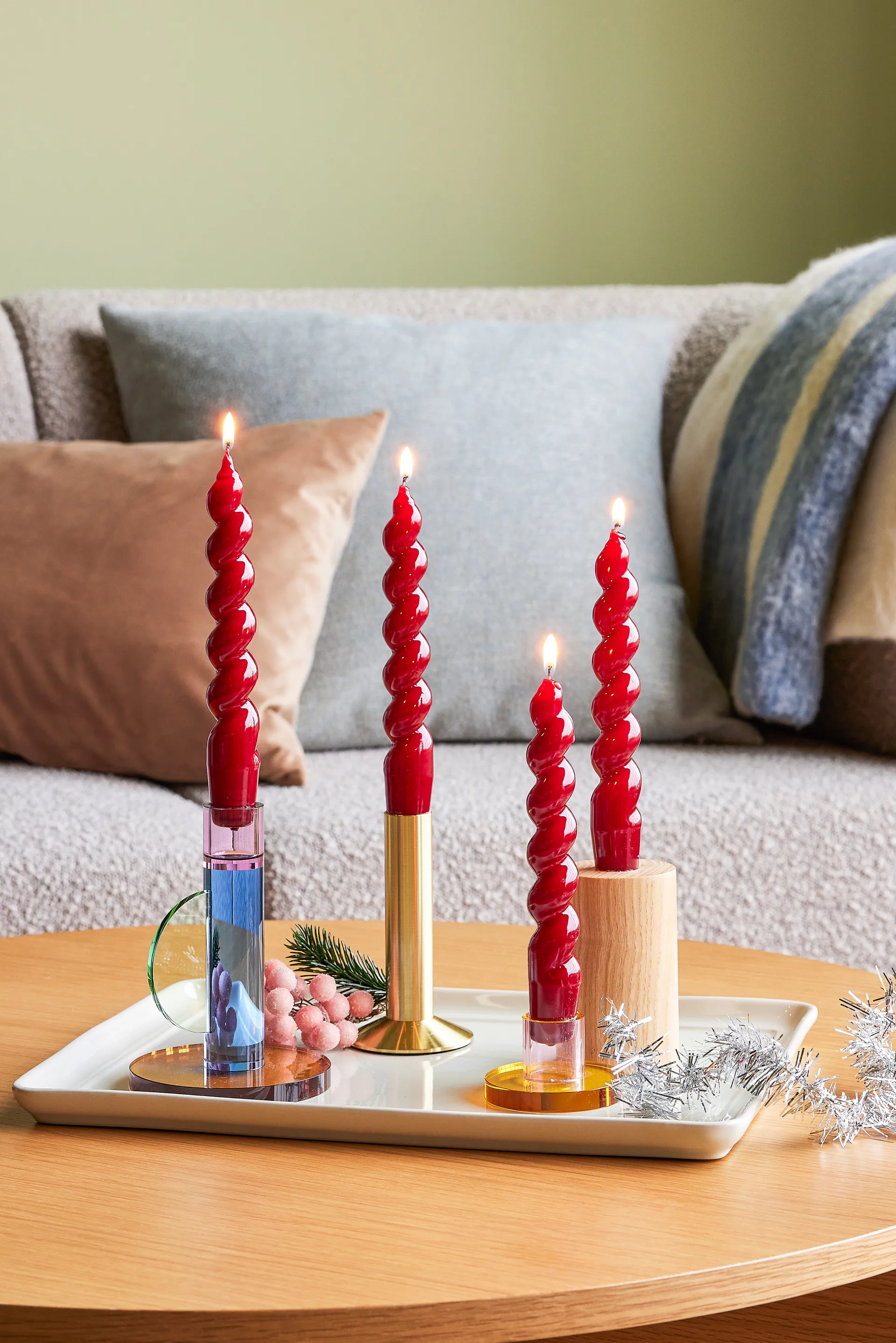 Astra-kynttilänjalka pieni, Pinkki-oranssi Hübsch Interior