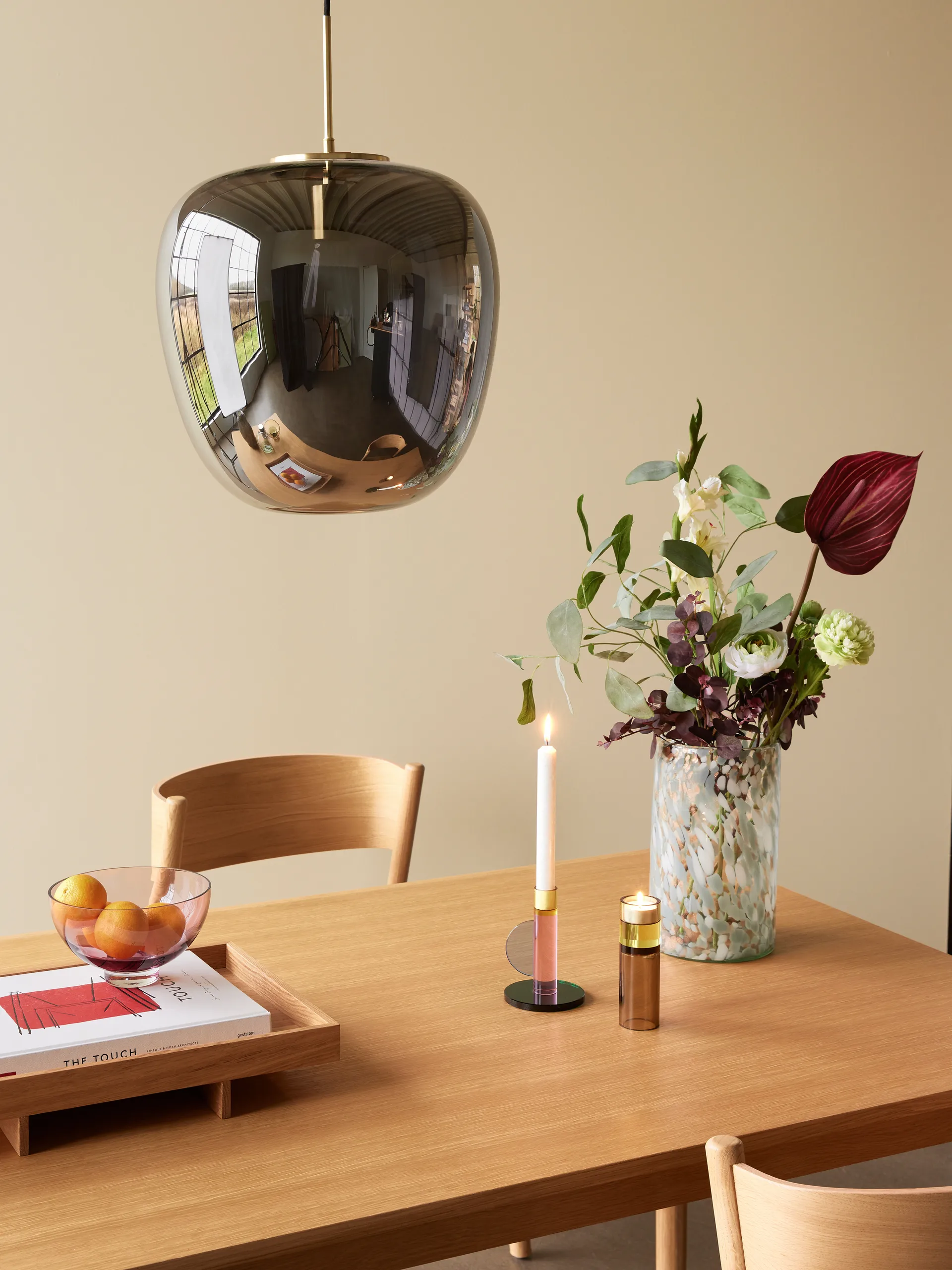 Astro kynttilänjalka, Vaaleanpunainen Hübsch Interior