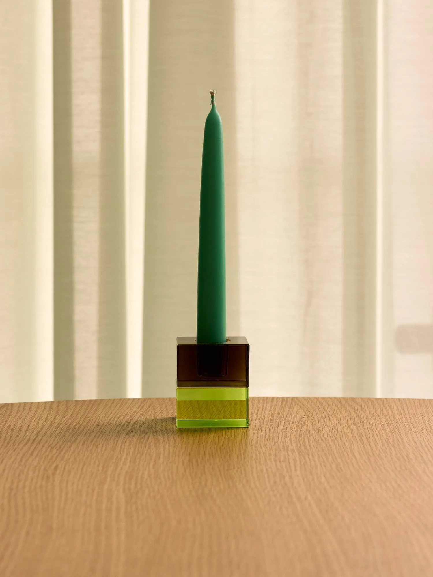 Block kynttilänpidike 2 osaa, Ruskea-vihreä, harmaa-vaaleanpunainen Hübsch Interior