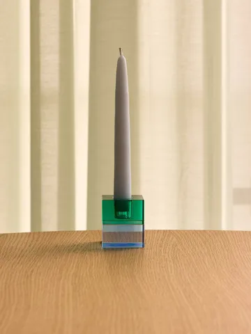 Block kynttilänpidike 2 osaa - Vihreänsininen, oranssinvihreä - Hübsch Interior