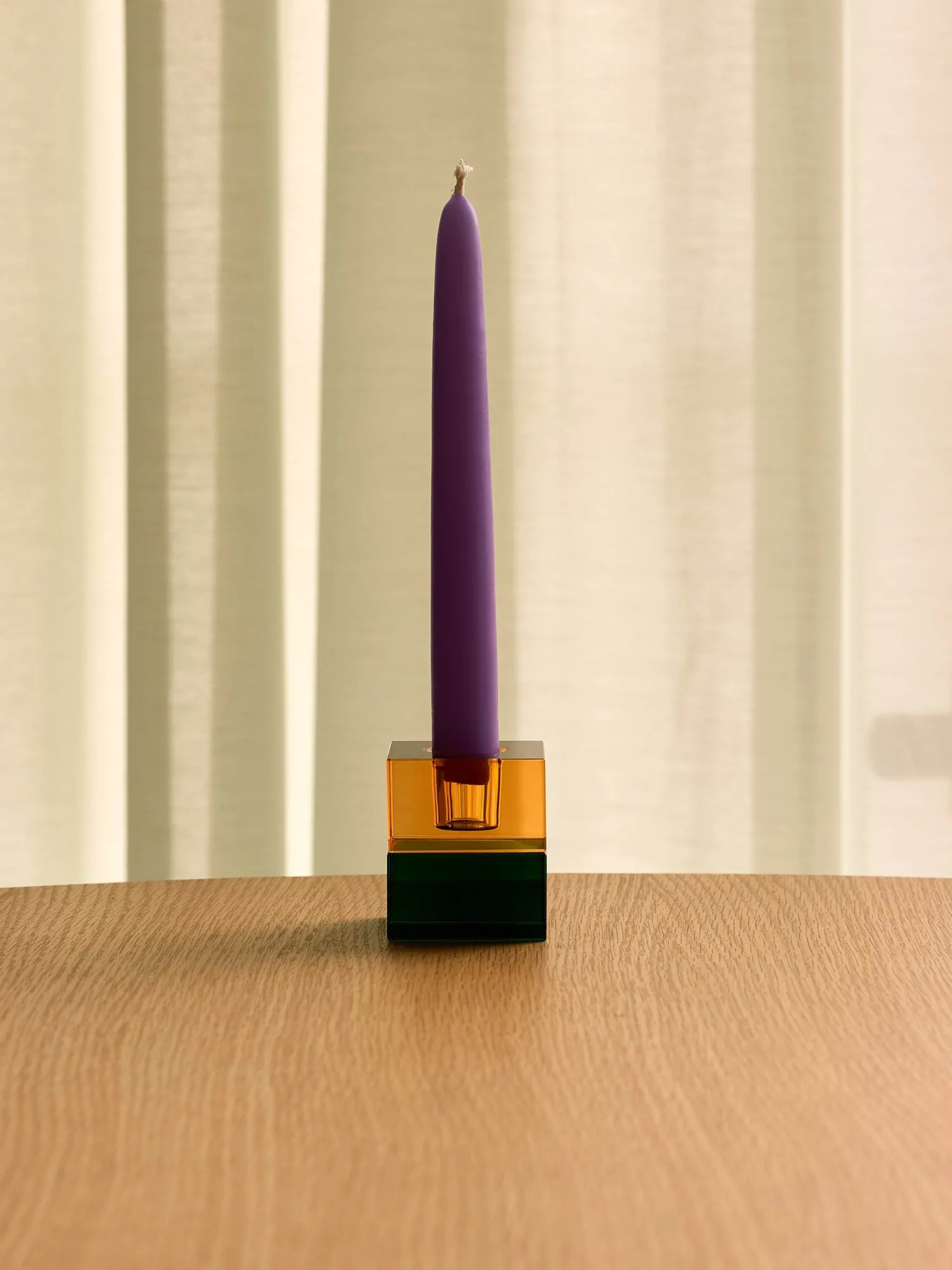 Block kynttilänpidike 2 osaa, Vihreänsininen, oranssinvihreä Hübsch Interior