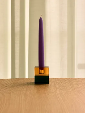 Block kynttilänpidike 2 osaa - Vihreänsininen, oranssinvihreä - Hübsch Interior