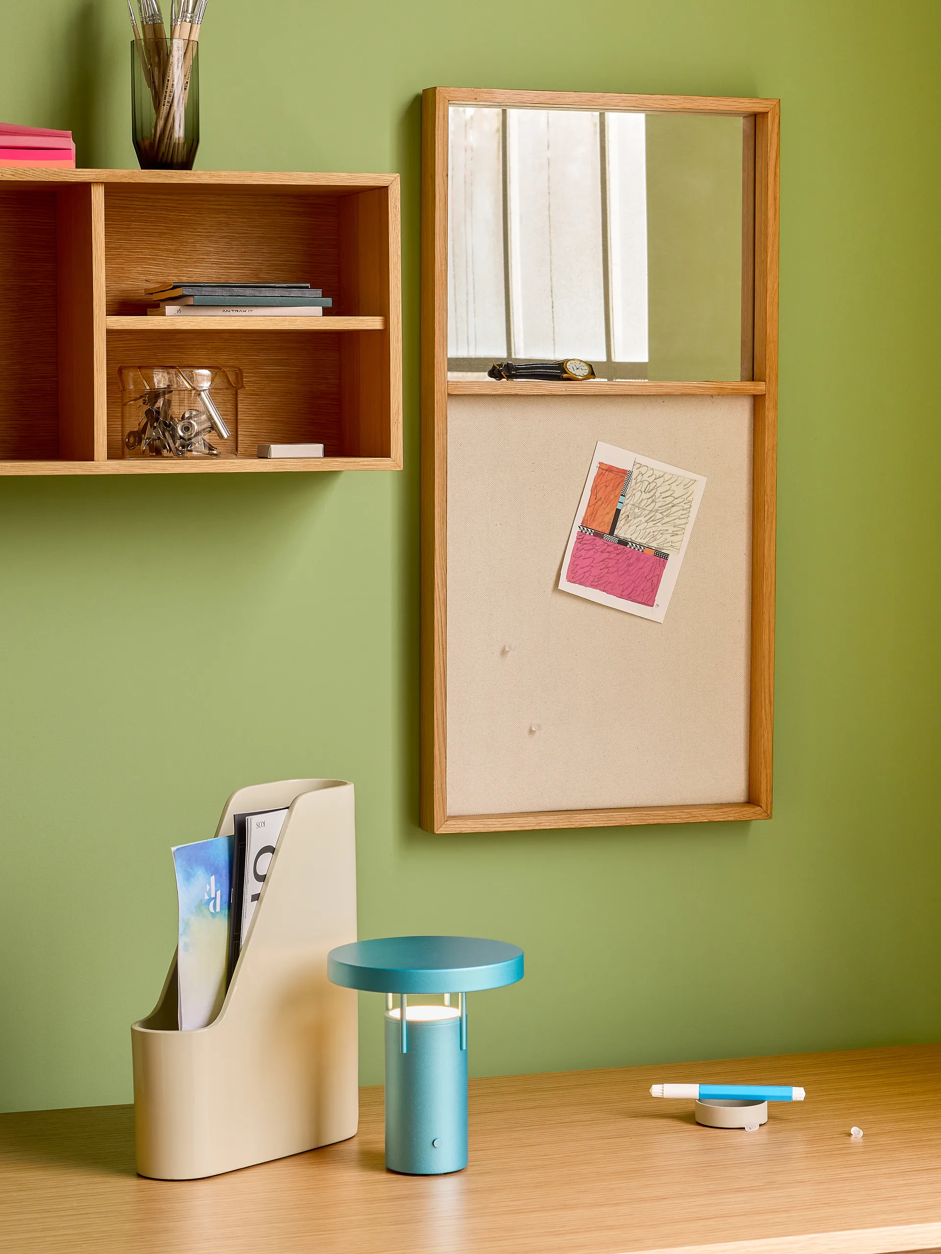 BringMe mini kannettava pöytävalaisin, Metallic turquoise Hübsch Interior