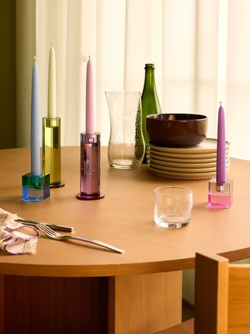 Cut kynttilänpidike 2 osaa - Purppura - Hübsch Interior