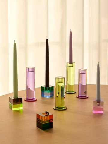 Cut kynttilänpidike 2 osaa - Purppura - Hübsch Interior