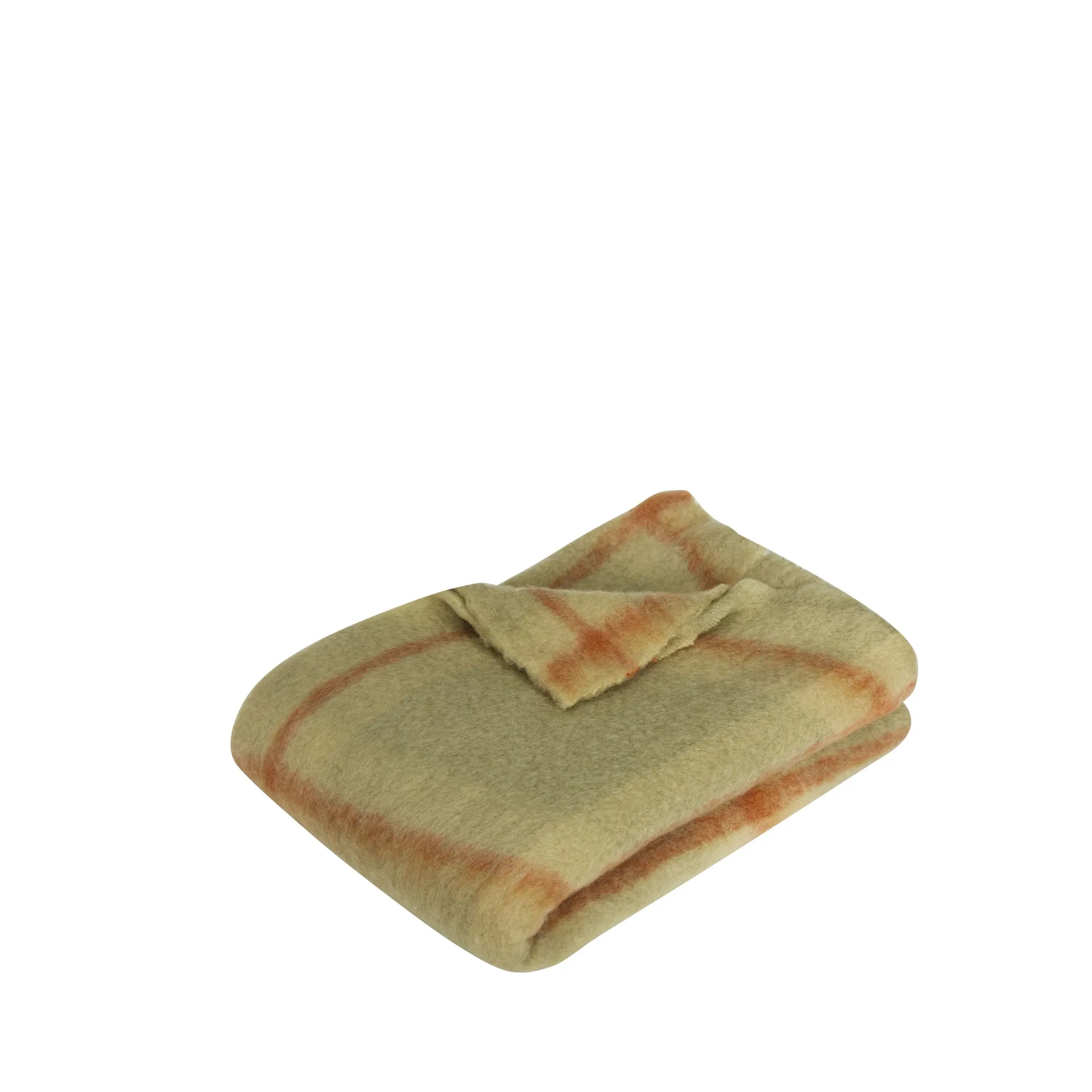 Grid viltti 140x200 cm, Vaaleanvihreä-oranssi Hübsch Interior