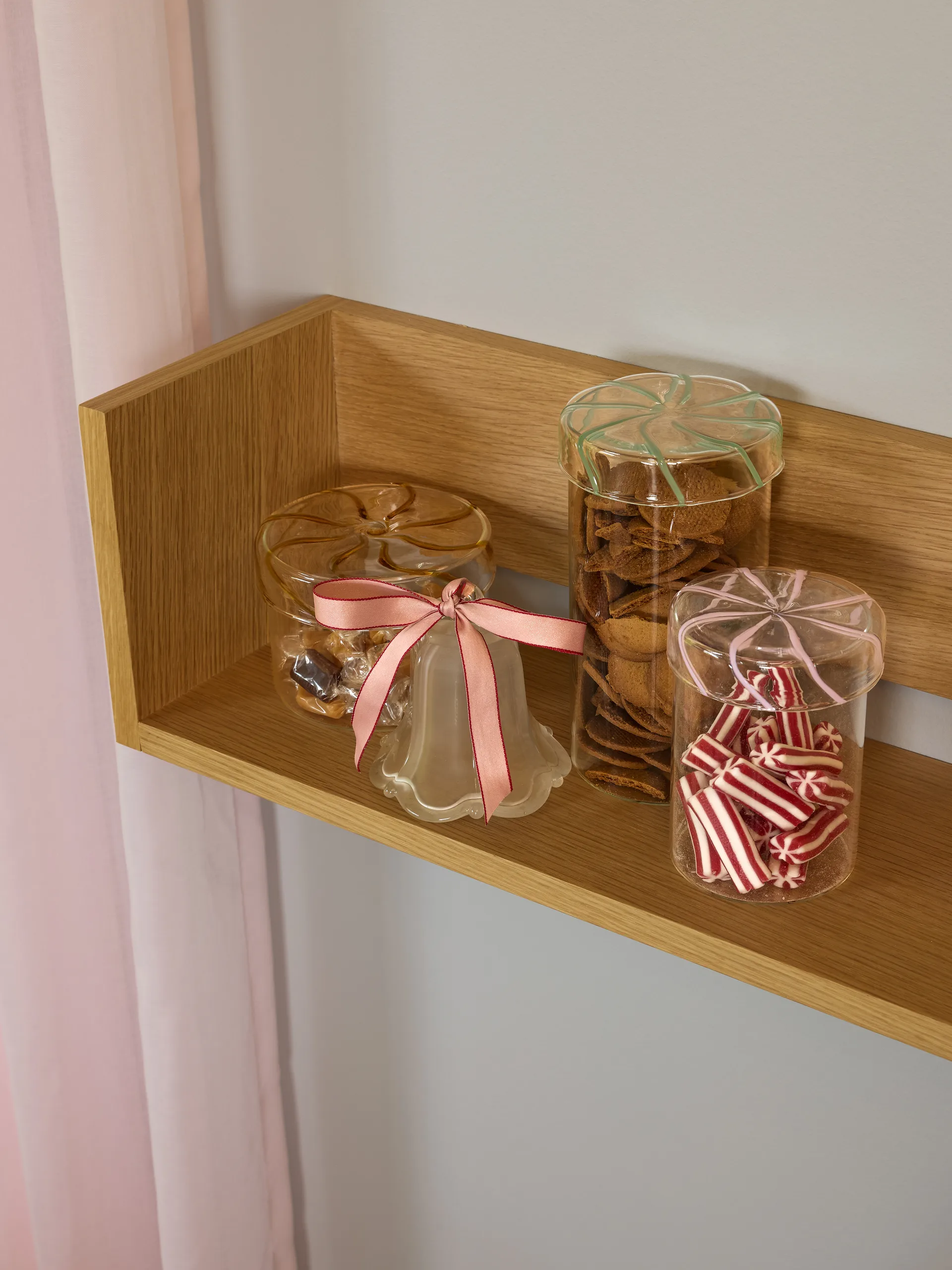 Heir säilytyspurkki lasia keskikoko, Vaaleanpunainen Hübsch Interior