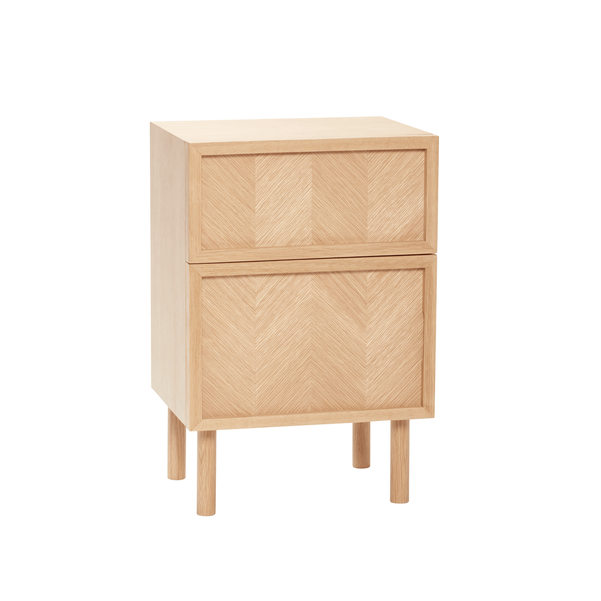 Hübsch Herringbone yöpöytä Tammi | Skandinaavinen Sisustus | Yöpöydät | Beige