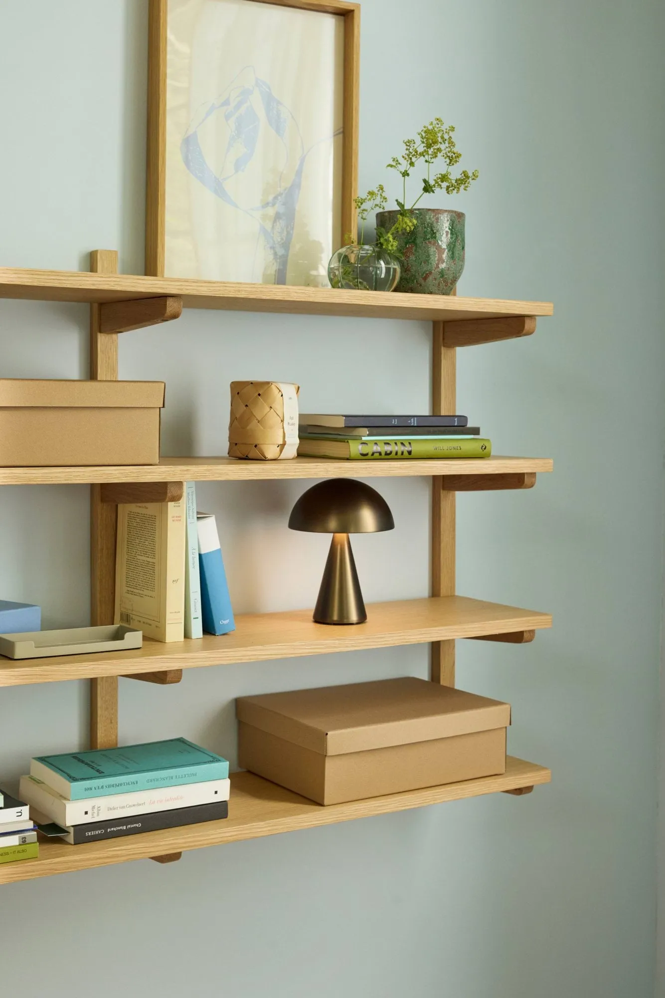 Mush kannettava pöytälamppu, Poltettu messinki, 20 cm Hübsch Interior