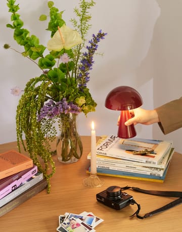 Mush kannettava pöytävalaisin - Punainen - Hübsch Interior